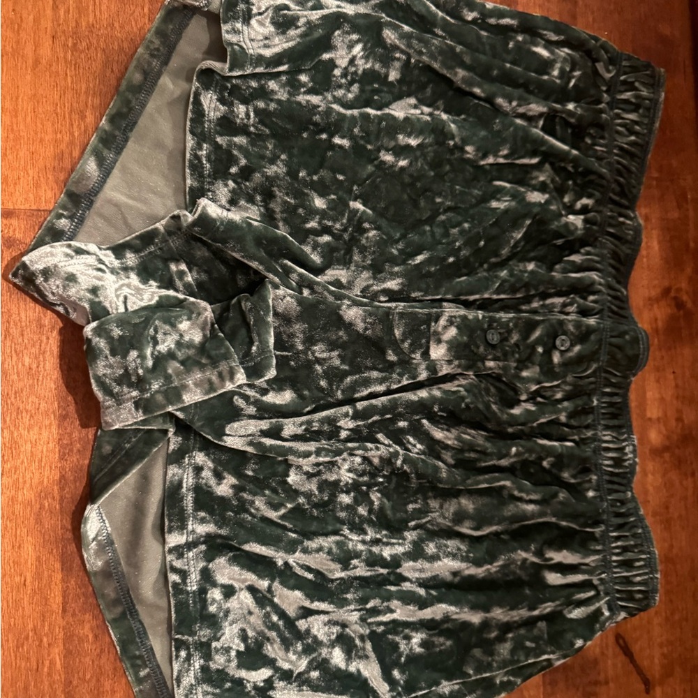 PINK Victoria's Secret Velvet Green Shorts